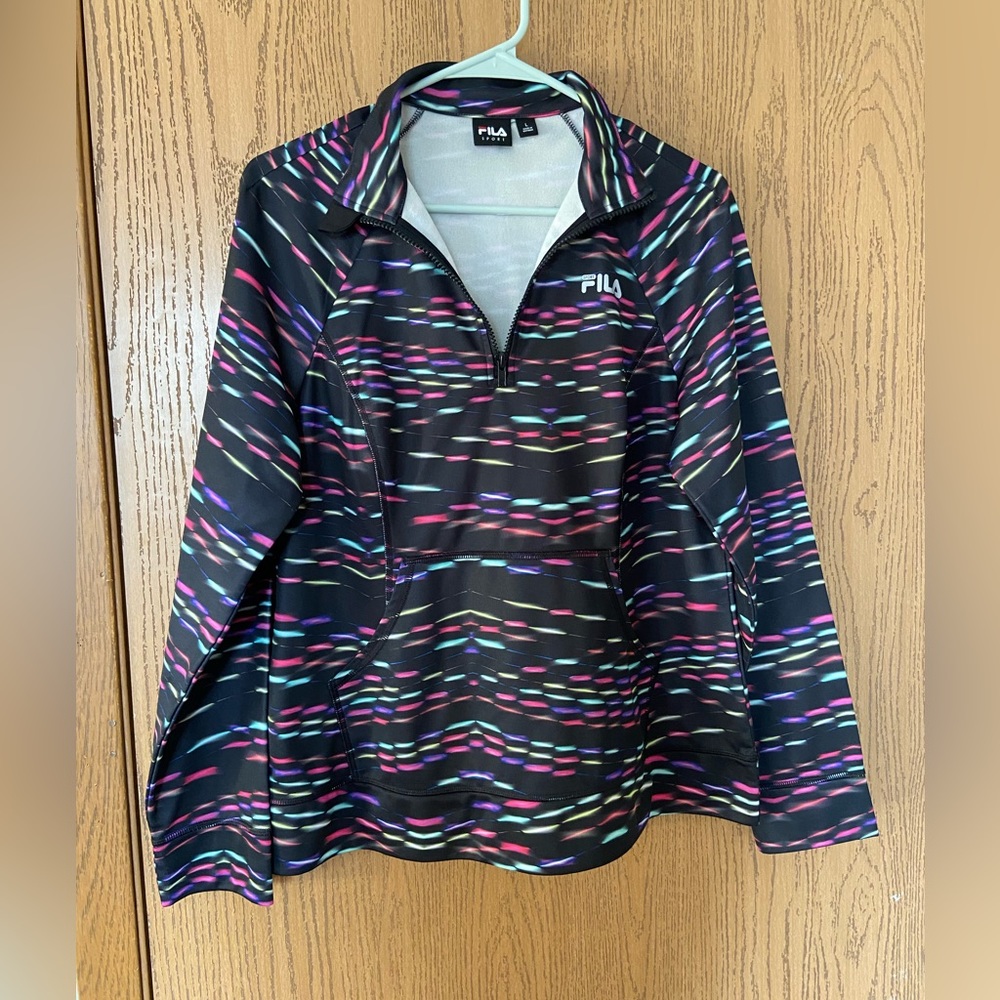 Multicolor 1/4 zip with pouch pocket